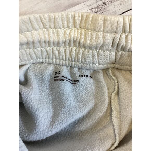 Under Armour Project Rock Fleece Women’s Cream Shorts - Picture 4 of 4